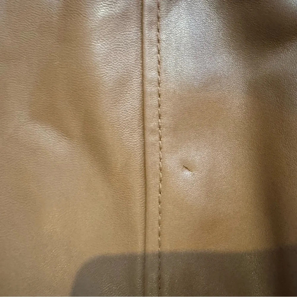 Gianni Bini Women’s Genuine Leather Mini Skirt Tan Brown Lined XS Zip Back - Picture 7 of 11